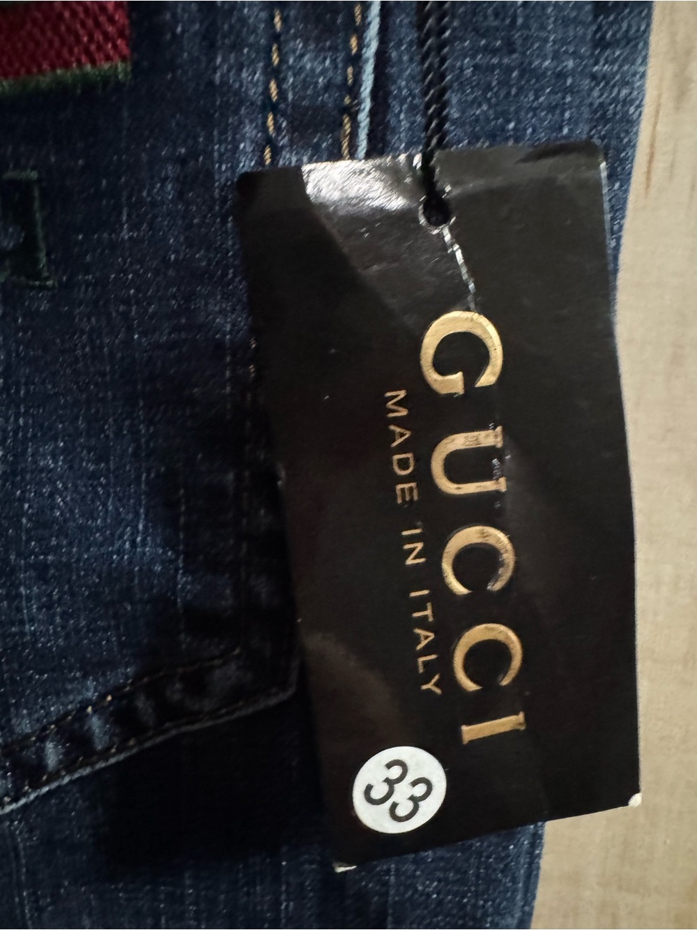 Gucci Blue Denim Jeans with Gold Double G Emblem
